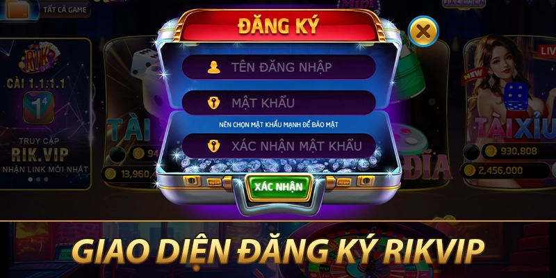 Giao diện đăng ký Rikvip 2026